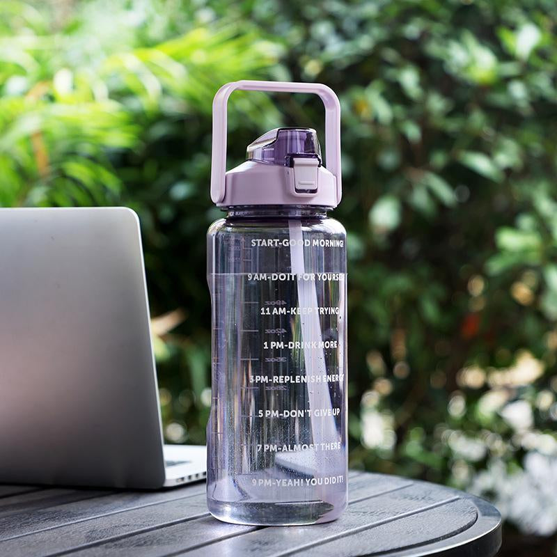 Drinking Water Bottle with Lid, 1 Count Sporty Design Hydration Sports Outdoor Camping Travel, Water Bottles for Music Festival