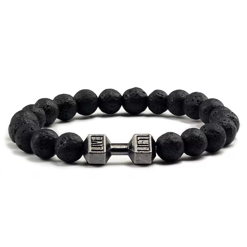 🔥 Unisex Volcanic Lava Stone Bracelet – Stylish Fitness Jewelry for Strength & Motivation! 💪✨ #FitnessJewelry #LavaStoneBracelet