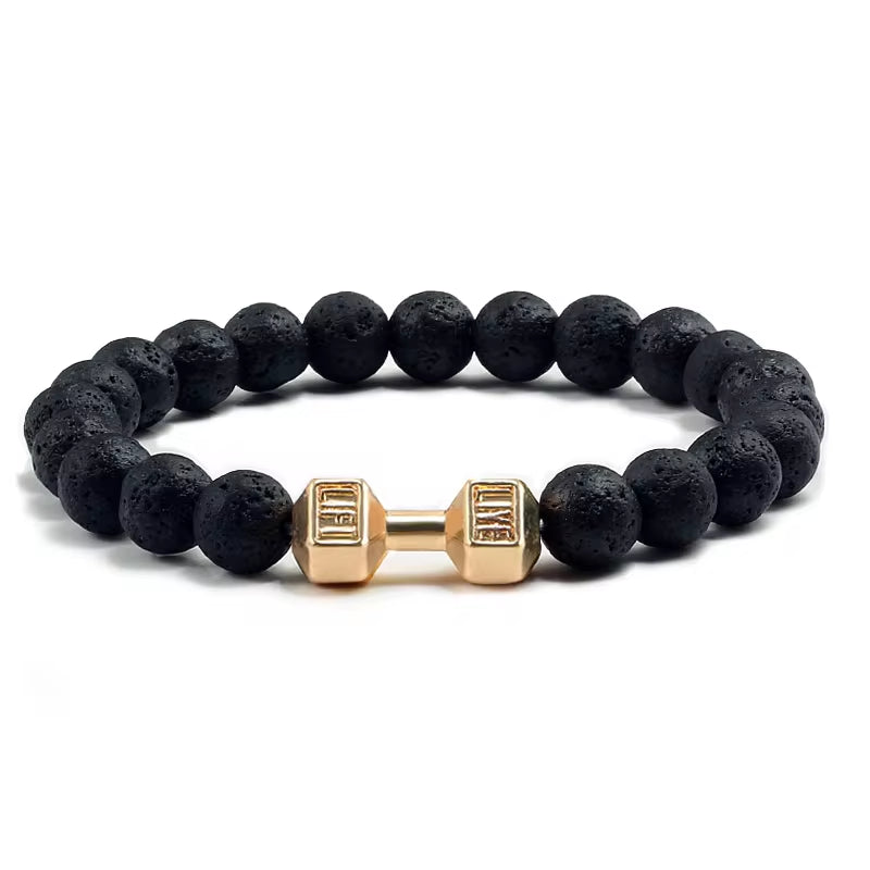 🔥 Unisex Volcanic Lava Stone Bracelet – Stylish Fitness Jewelry for Strength & Motivation! 💪✨ #FitnessJewelry #LavaStoneBracelet