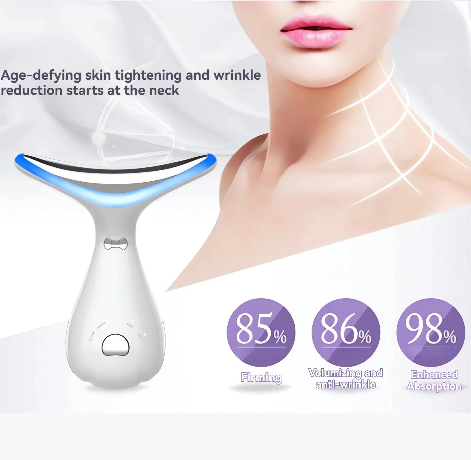 Neck Face Beauty Device: 3-in-1 Portable Facial Massager for Skin Care, Sculpting, Vibration, Thermal, and Microcurrent Therapy