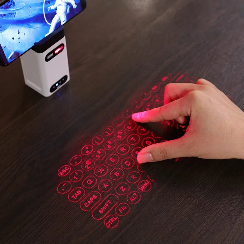 🚀 Bluetooth Virtual Laser Keyboard – Wireless Projection Keyboard for Phones, Tablets & Laptops! 🔥⌨️