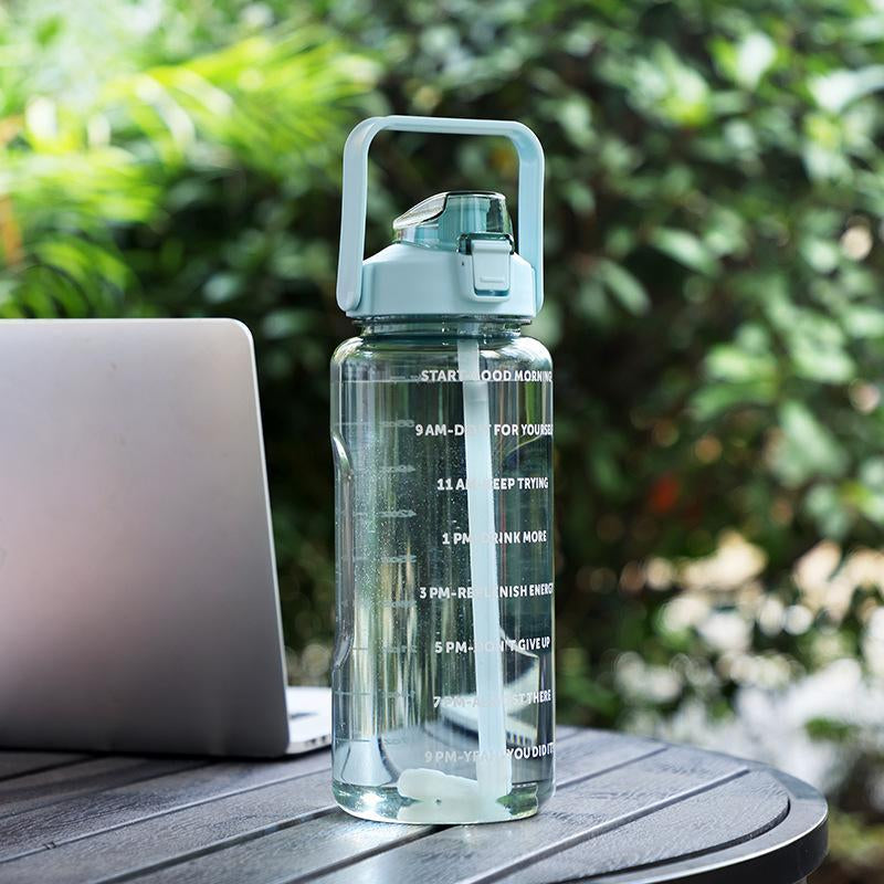 Drinking Water Bottle with Lid, 1 Count Sporty Design Hydration Sports Outdoor Camping Travel, Water Bottles for Music Festival