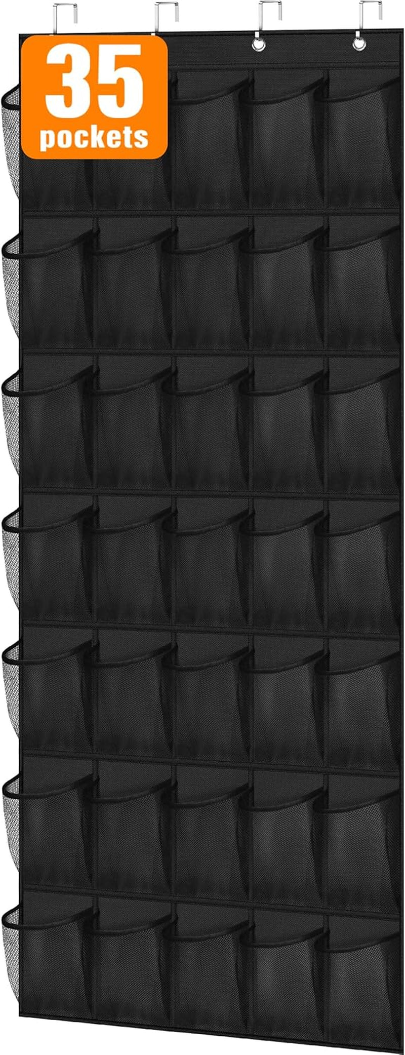 28-Pocket Over-the-Door Shoe Organizer - Mesh Storage Solution for Closet Doors, Black 🔥 Upgrade Your Storage Game with the MISSLO 28-Pocket Shoe Organizer! 🔥