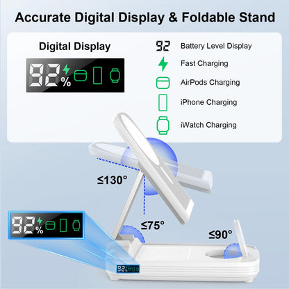 Charge in Style! 🌟 Meet the  5-in-1 Wireless Charging Station with a 10,000mAh Power Bank - Perfect for your iPhone & AirPods! ⚡️🖤 #TechEssentials #WirelessCharging