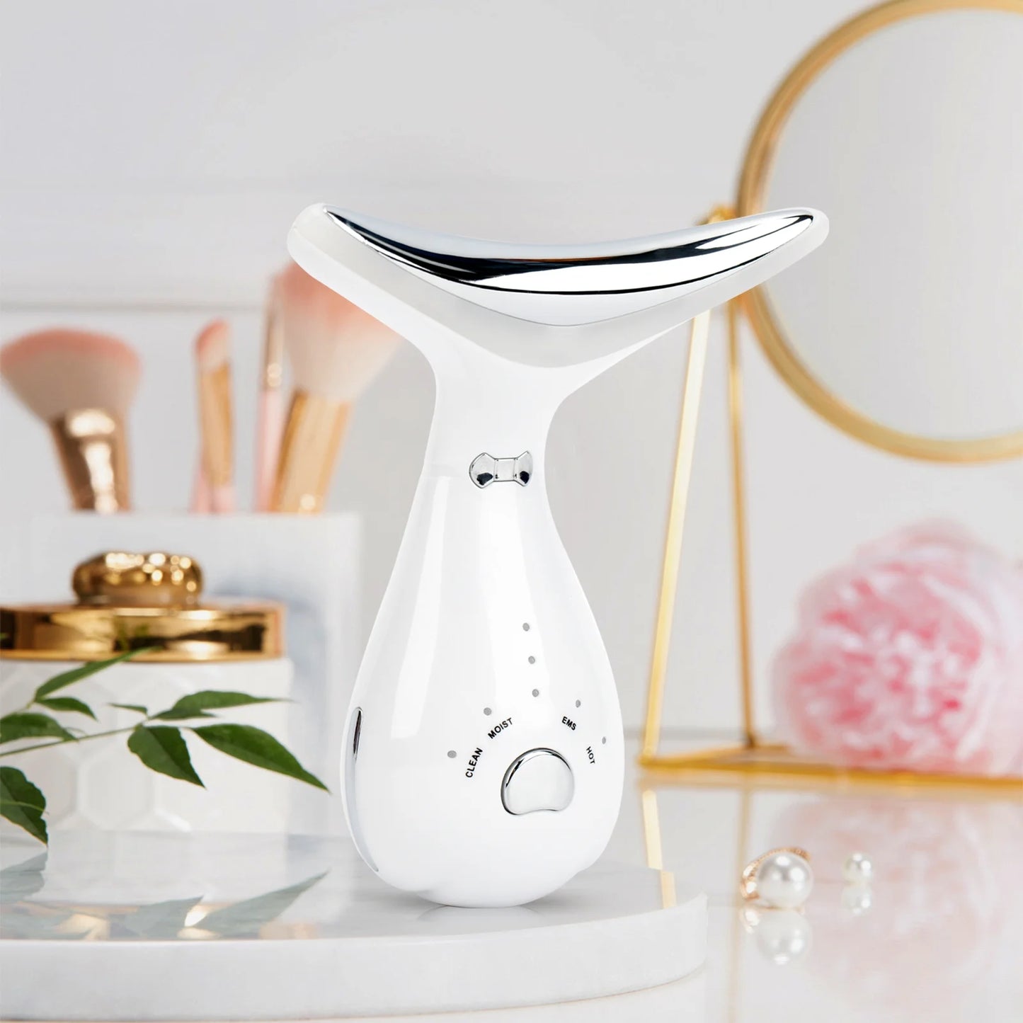 Neck Face Beauty Device: 3-in-1 Portable Facial Massager for Skin Care, Sculpting, Vibration, Thermal, and Microcurrent Therapy