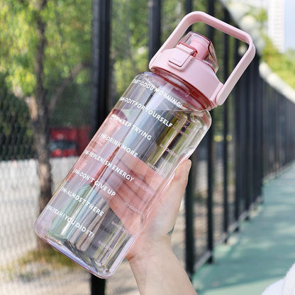 Drinking Water Bottle with Lid, 1 Count Sporty Design Hydration Sports Outdoor Camping Travel, Water Bottles for Music Festival