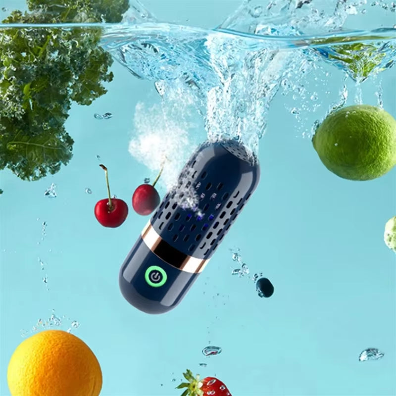 🍏💧 Wireless Capsule-Shape Fruit & Veggie Washer | Portable Food Purifier & Automatic Kitchen Washing Machine