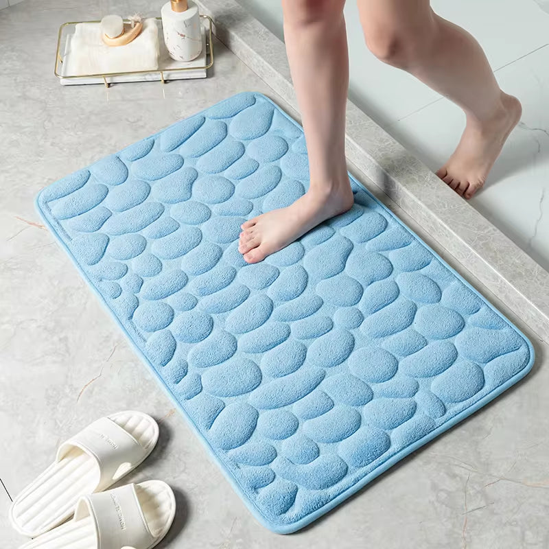 Transform your bathroom with our stylish Cobblestone Embossed Non-Slip Bath Mat! Perfect for the shower, bathtub, or wash basin, this memory foam rug adds comfort and safety to your space. 🛁✨ #HomeDecor #BathroomEssentials