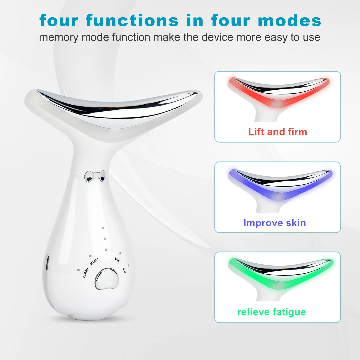 Neck Face Beauty Device: 3-in-1 Portable Facial Massager for Skin Care, Sculpting, Vibration, Thermal, and Microcurrent Therapy