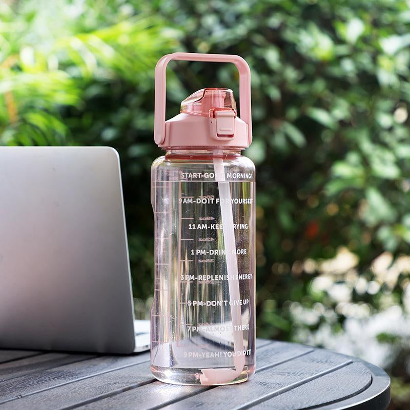 Drinking Water Bottle with Lid, 1 Count Sporty Design Hydration Sports Outdoor Camping Travel, Water Bottles for Music Festival